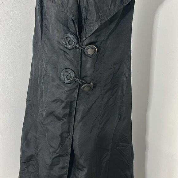 Antique Mourning Era Edwardian Black Duster Overcoat - Picture 3 of 13